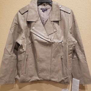 Roaman's Gray Leather Jacket 22W